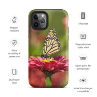 Monarch on Pink Zinnia Tough Case for iPhone