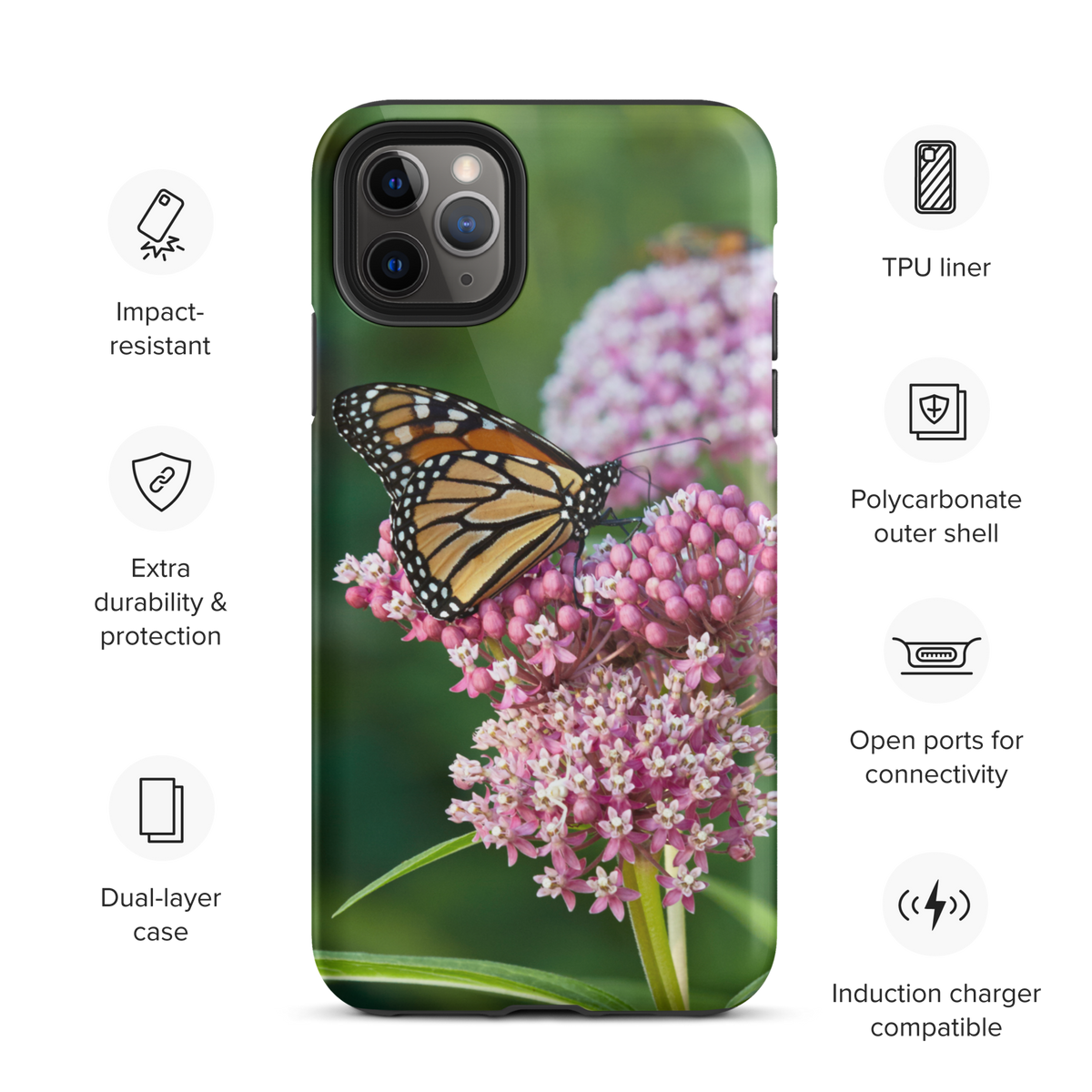 Monarch on Milkweed Tough Case for iPhone
