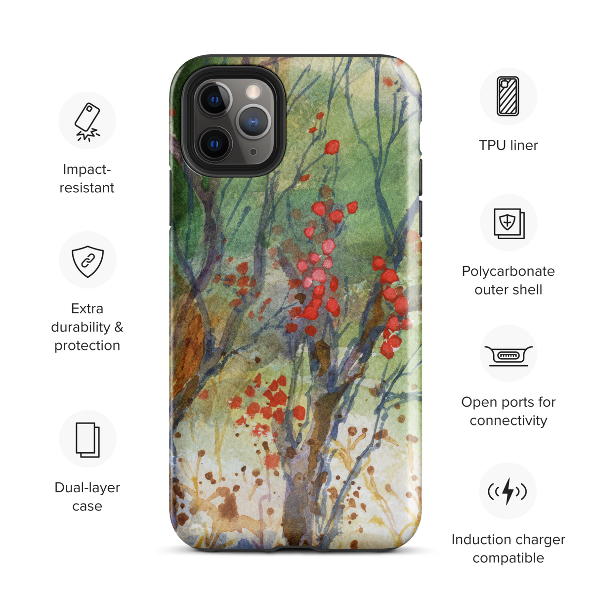 Winter Berries Tough Case for iPhone®