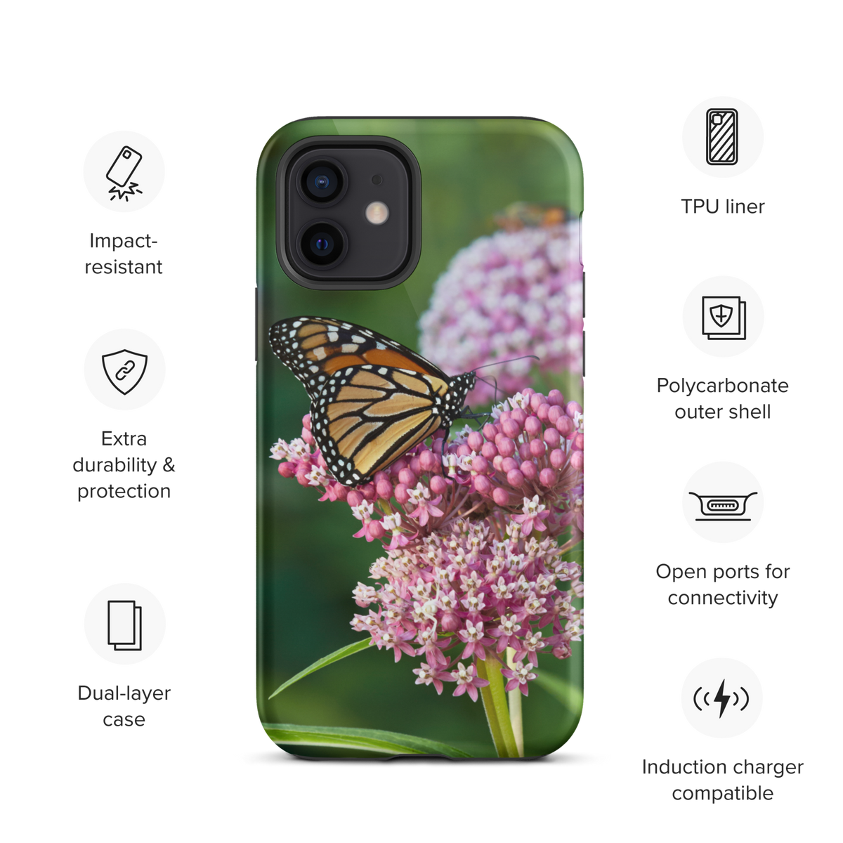 Monarch on Milkweed Tough Case for iPhone