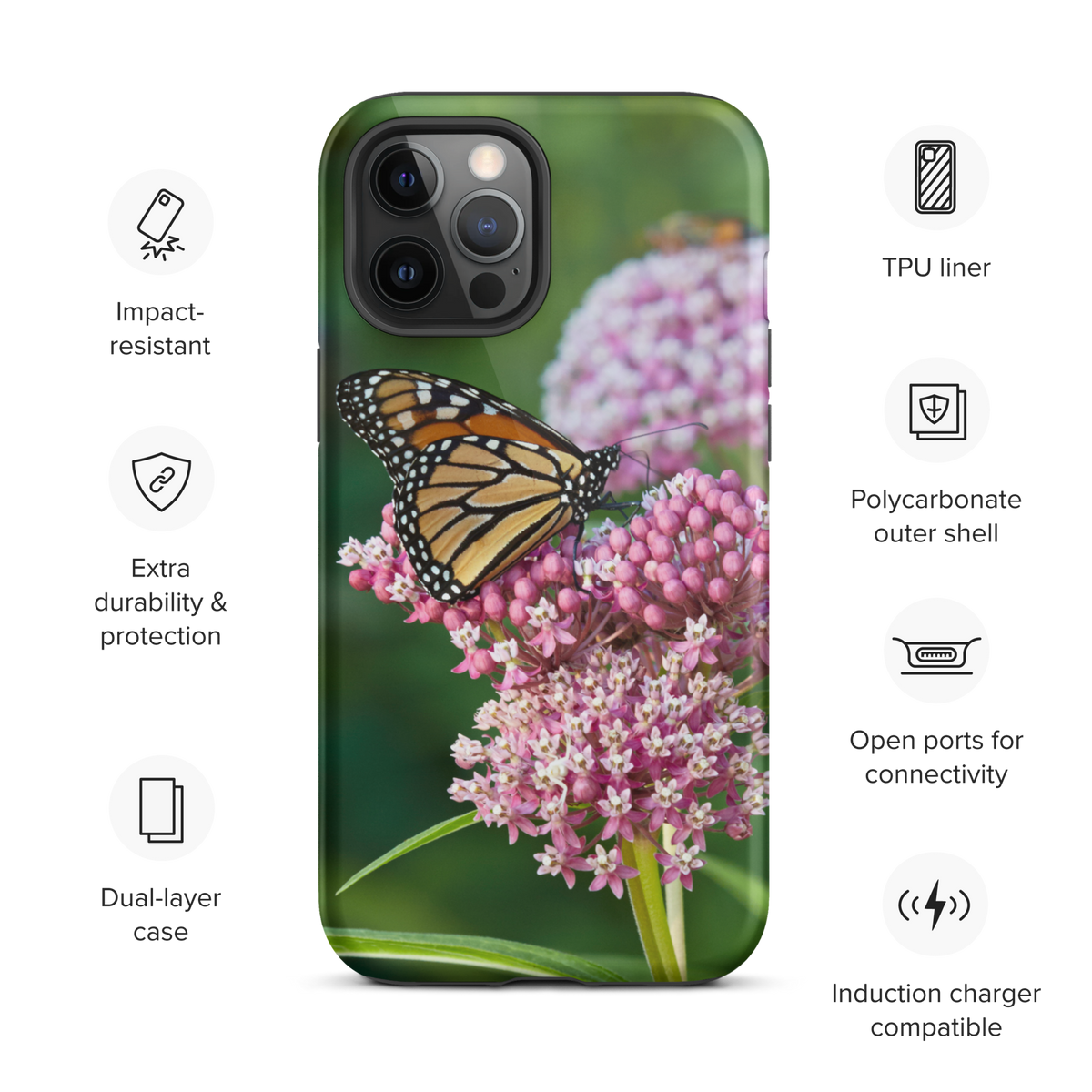 Monarch on Milkweed Tough Case for iPhone