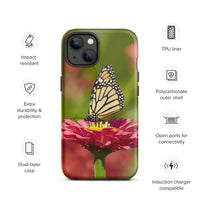 Monarch on Pink Zinnia Tough Case for iPhone