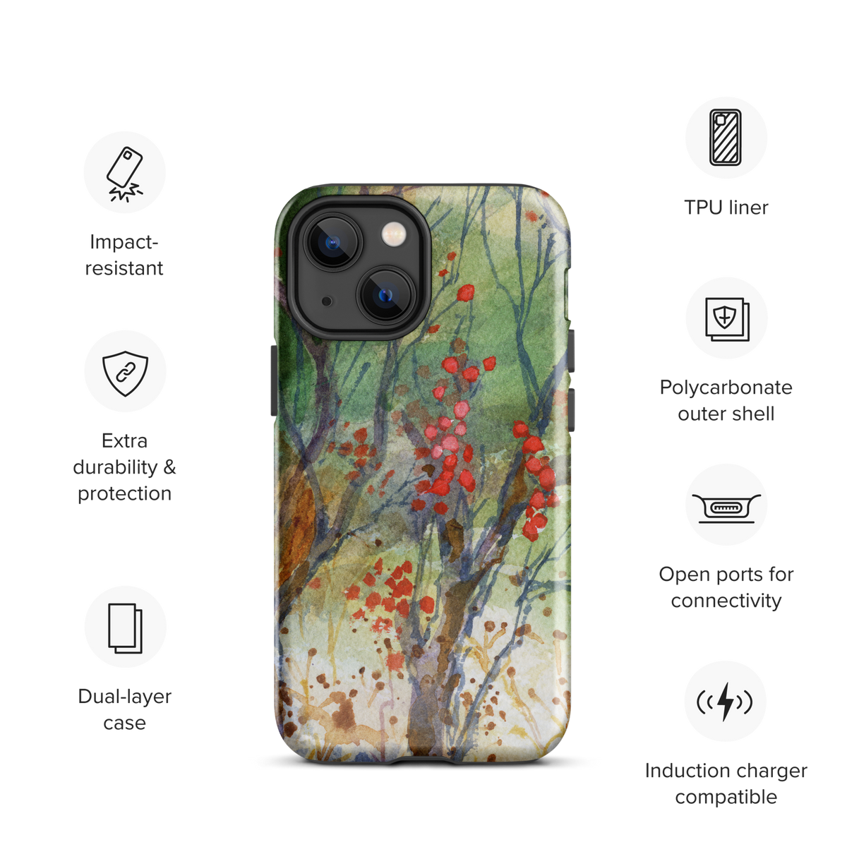 Winter Berries Tough Case for iPhone®