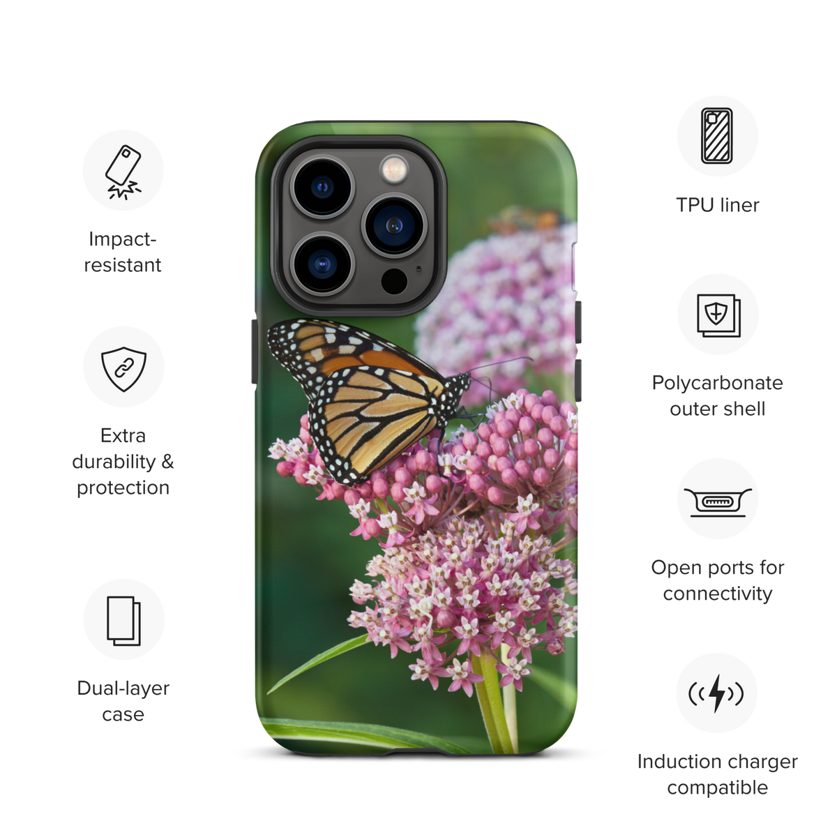 Monarch on Milkweed Tough Case for iPhone