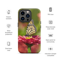 Monarch on Pink Zinnia Tough Case for iPhone