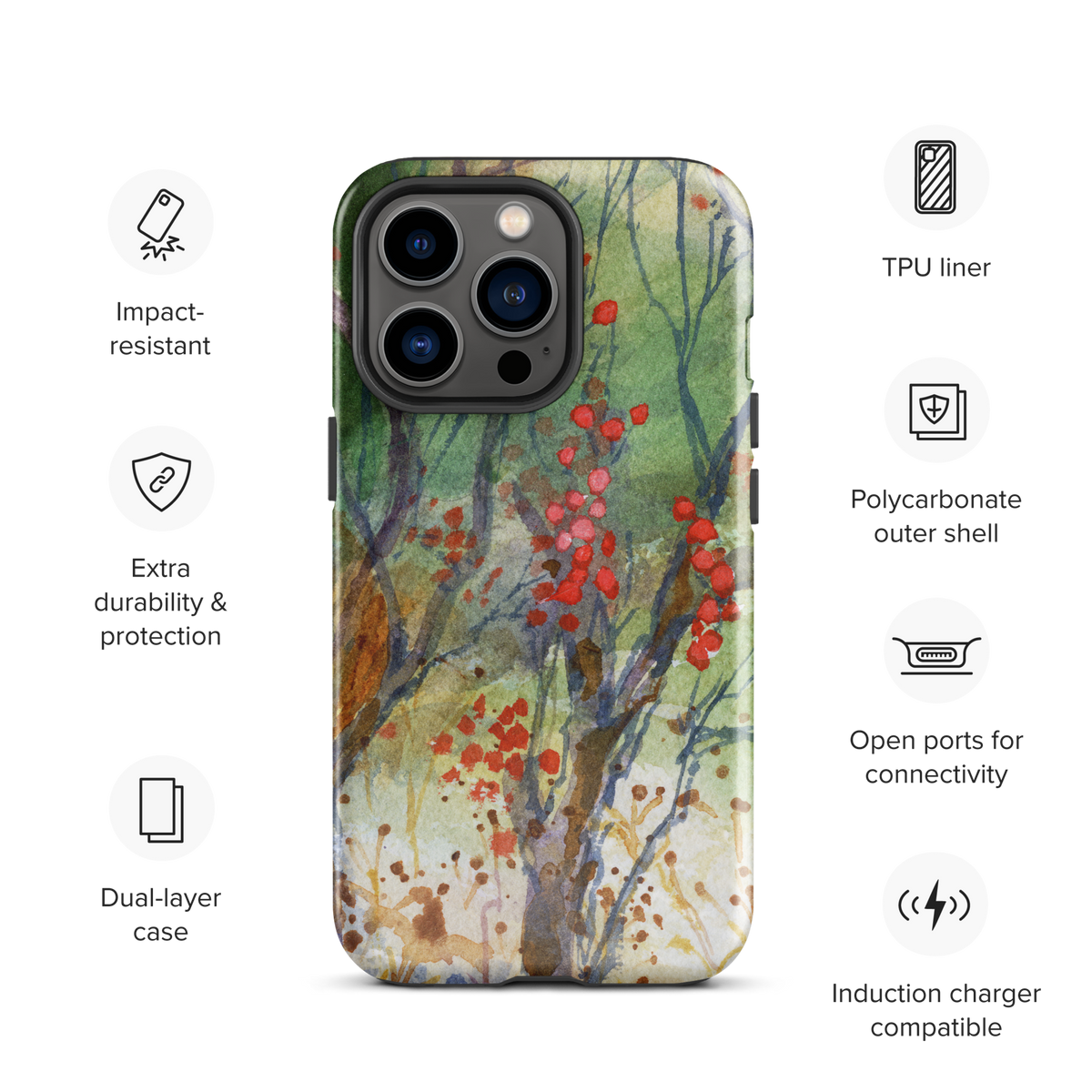 Winter Berries Tough Case for iPhone®