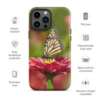 Monarch on Pink Zinnia Tough Case for iPhone