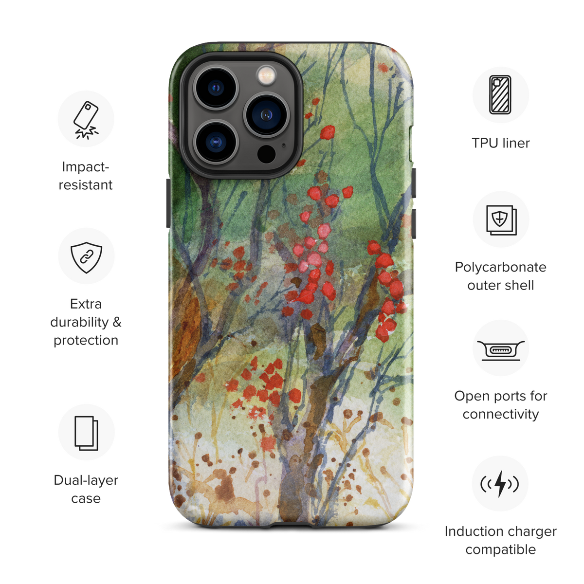 Winter Berries Tough Case for iPhone®