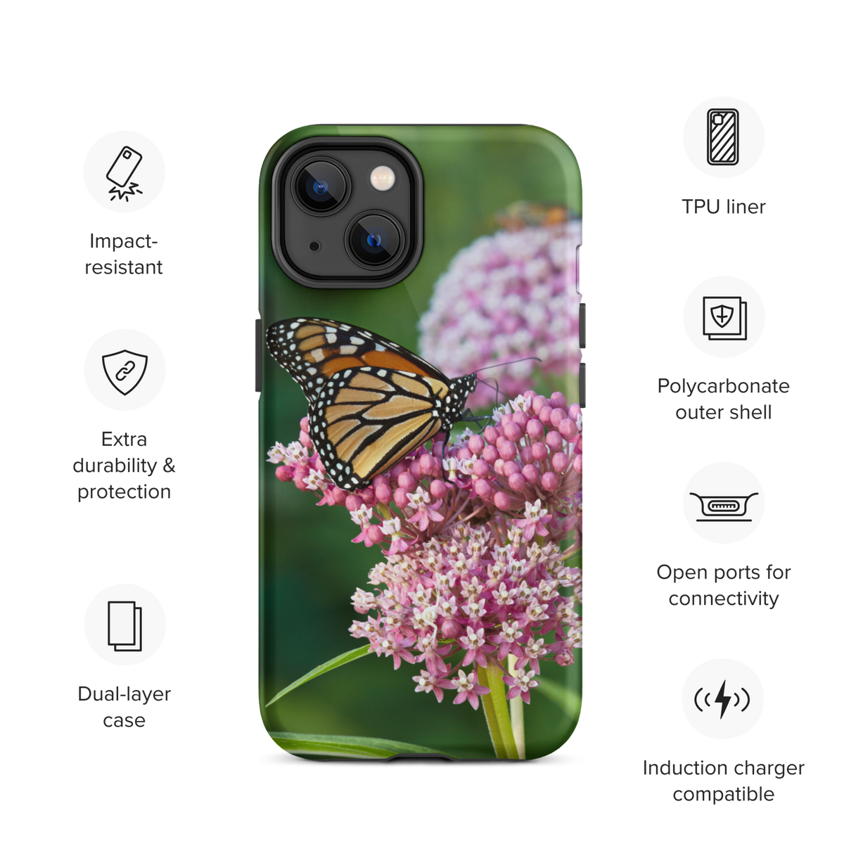 Monarch on Milkweed Tough Case for iPhone
