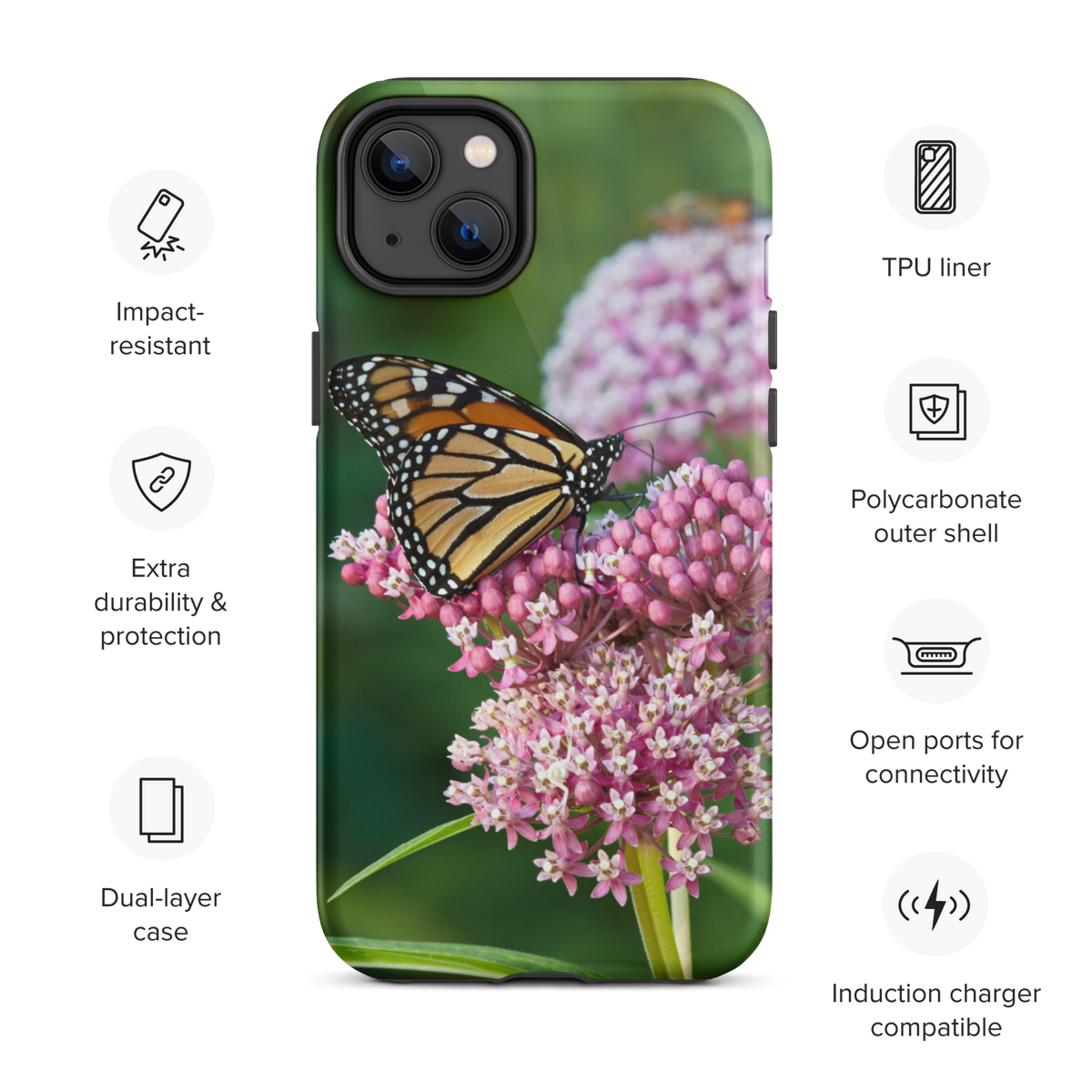 Monarch on Milkweed Tough Case for iPhone