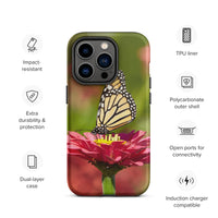 Monarch on Pink Zinnia Tough Case for iPhone