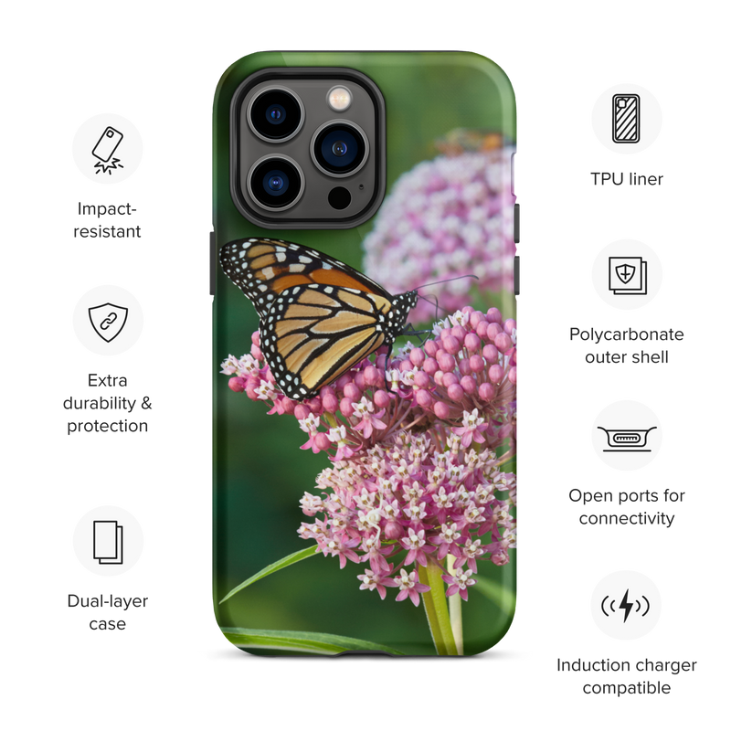 Monarch on Zinnia Tough iPhone Case