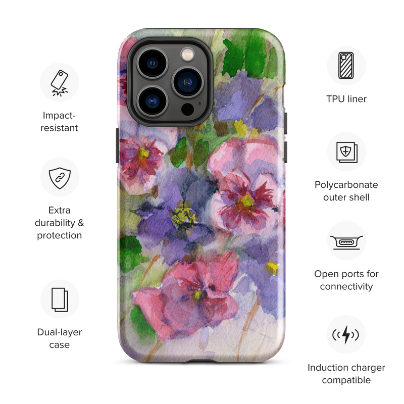 Watercolor Pansies Tough Case for iPhone®