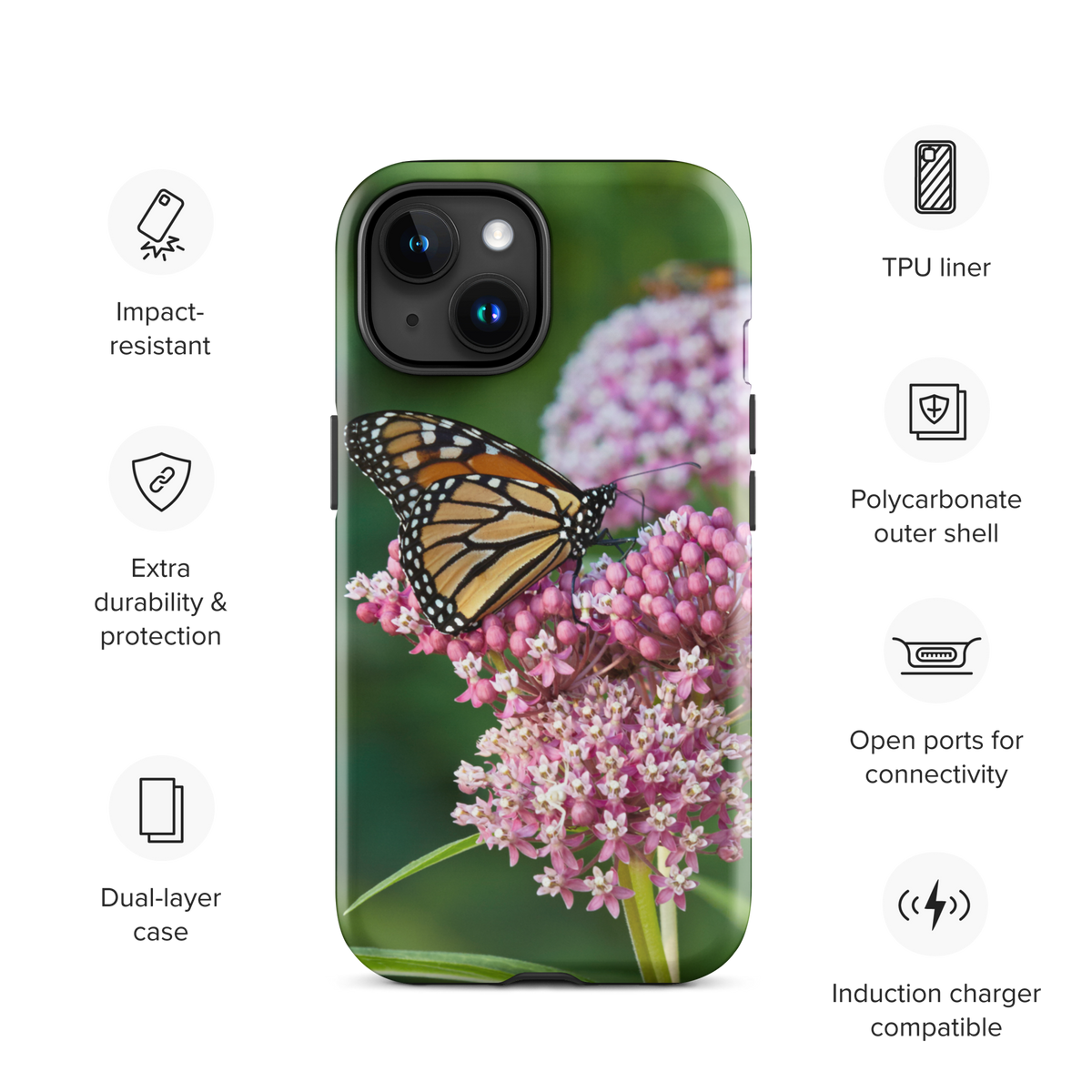 Monarch on Milkweed Tough Case for iPhone