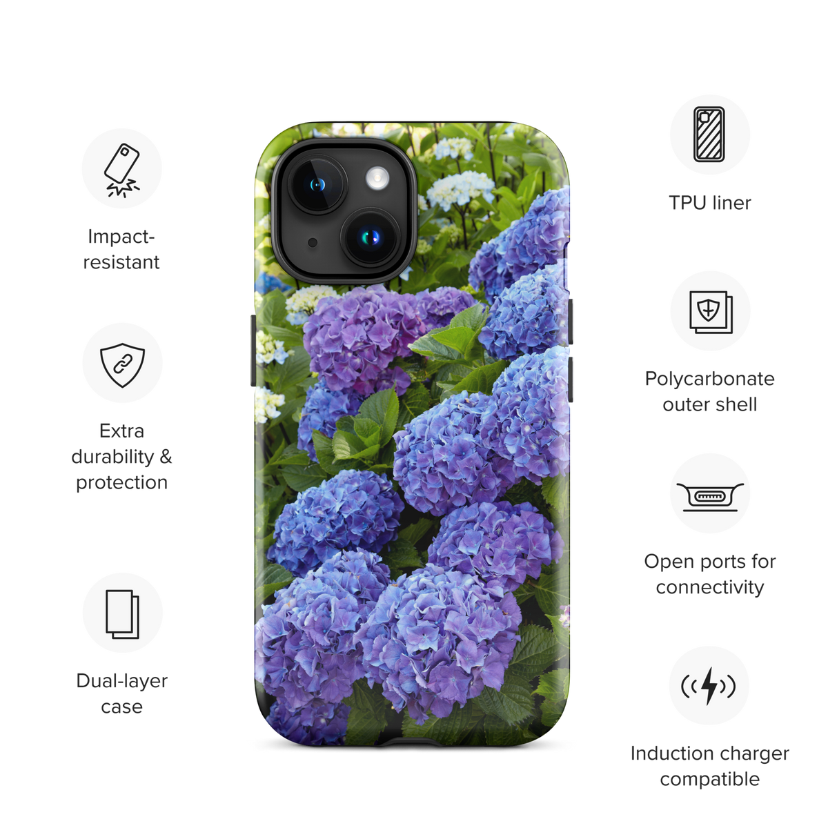 Blue Hydrangea Tough iPhone Case