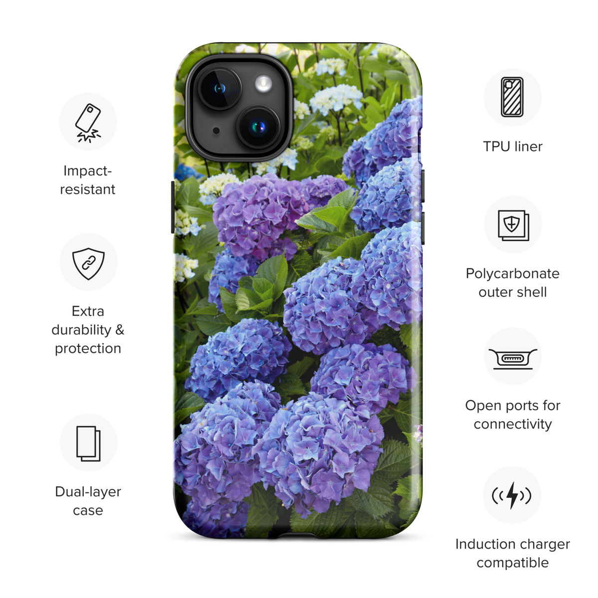 Blue Hydrangea Tough iPhone Case