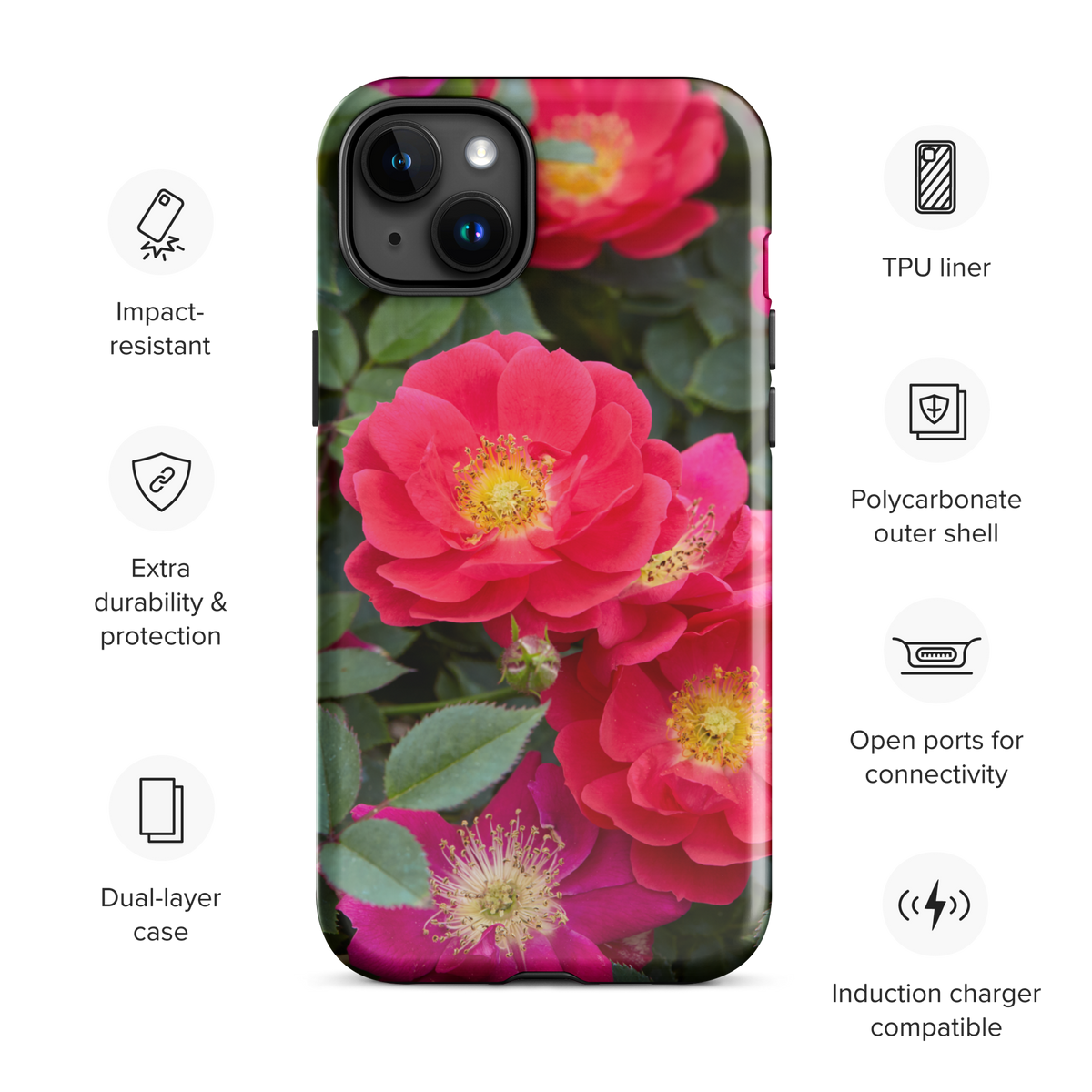 Colorful Roses Tough iPhone Case