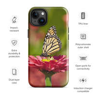 Monarch on Pink Zinnia Tough Case for iPhone