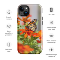Monarch on Zinnia Tough iPhone Case