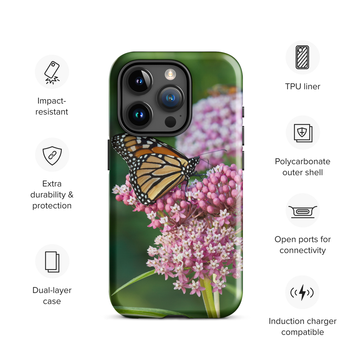 Monarch on Milkweed Tough Case for iPhone