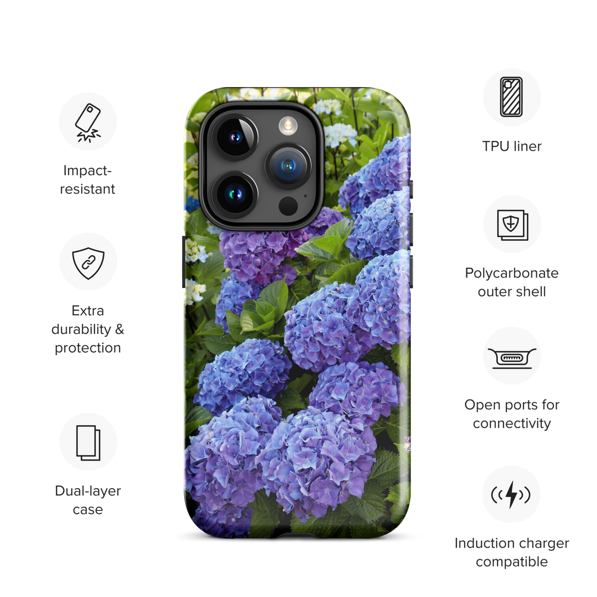 Blue Hydrangea Tough iPhone Case