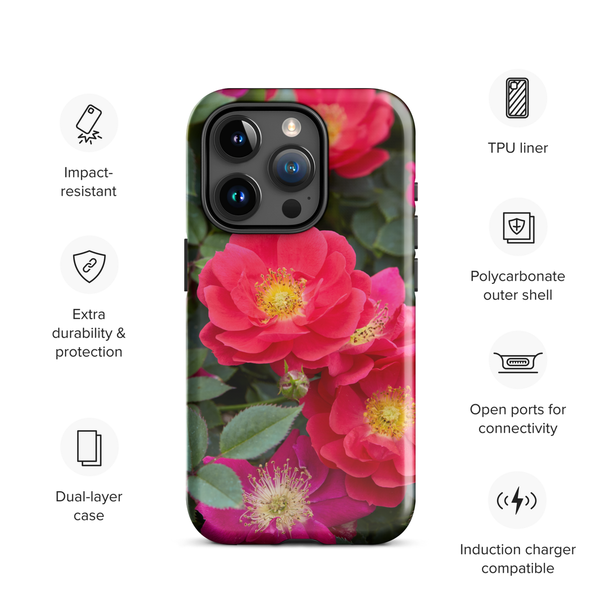 Colorful Roses Tough iPhone Case