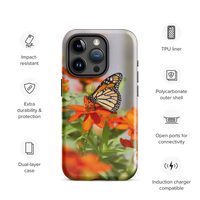 Monarch on Zinnia Tough iPhone Case