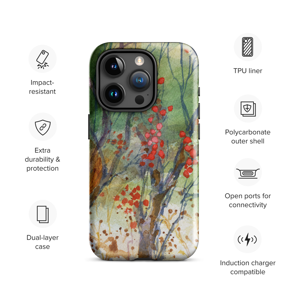 Winter Berries Tough Case for iPhone®