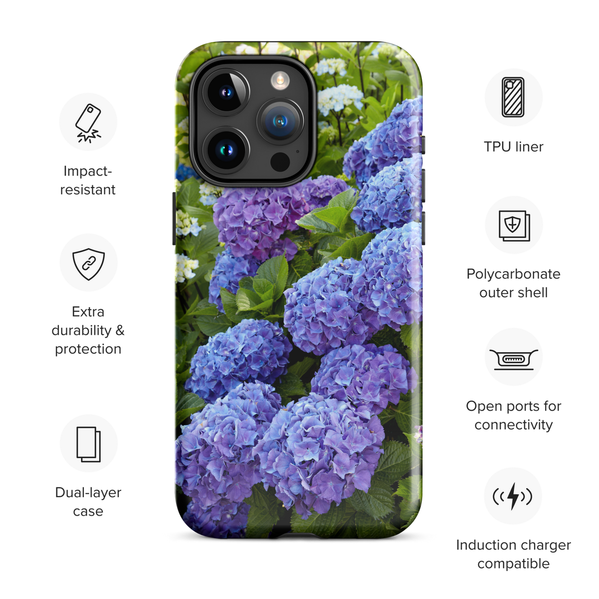 Blue Hydrangea Tough iPhone Case