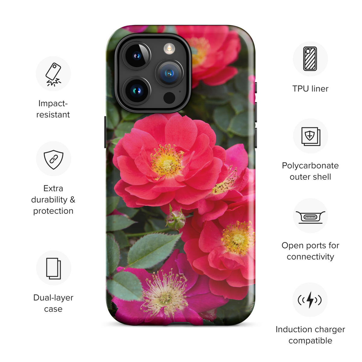 Colorful Roses Tough iPhone Case