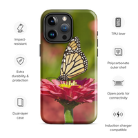 Monarch on Pink Zinnia Tough Case for iPhone