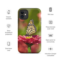Monarch on Pink Zinnia Tough Case for iPhone