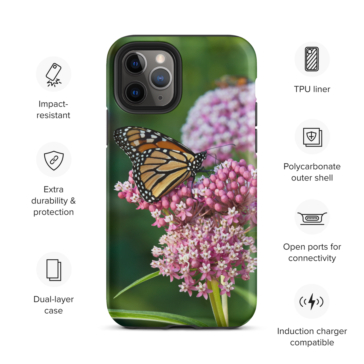 Monarch on Milkweed Tough Case for iPhone