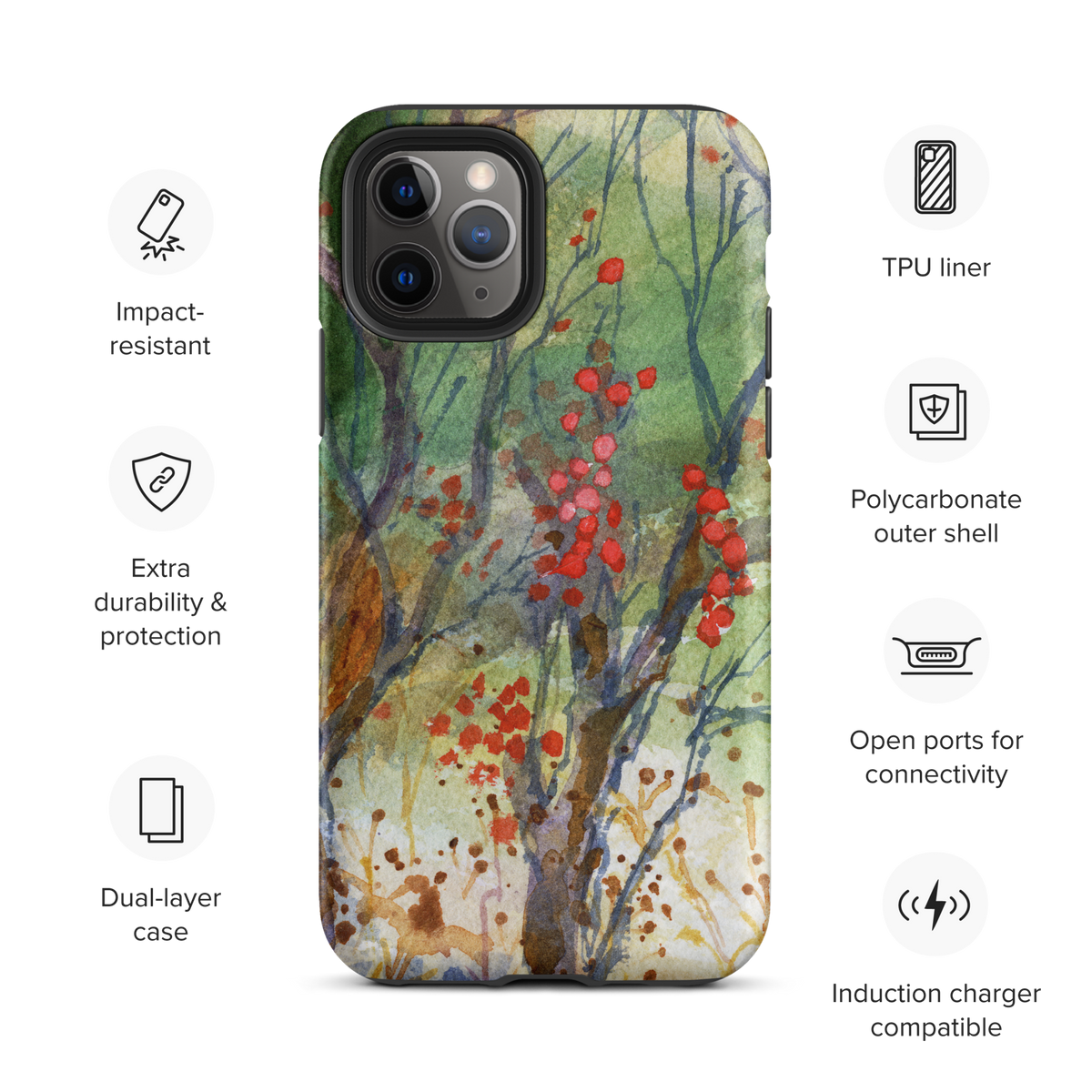 Winter Berries Tough Case for iPhone®