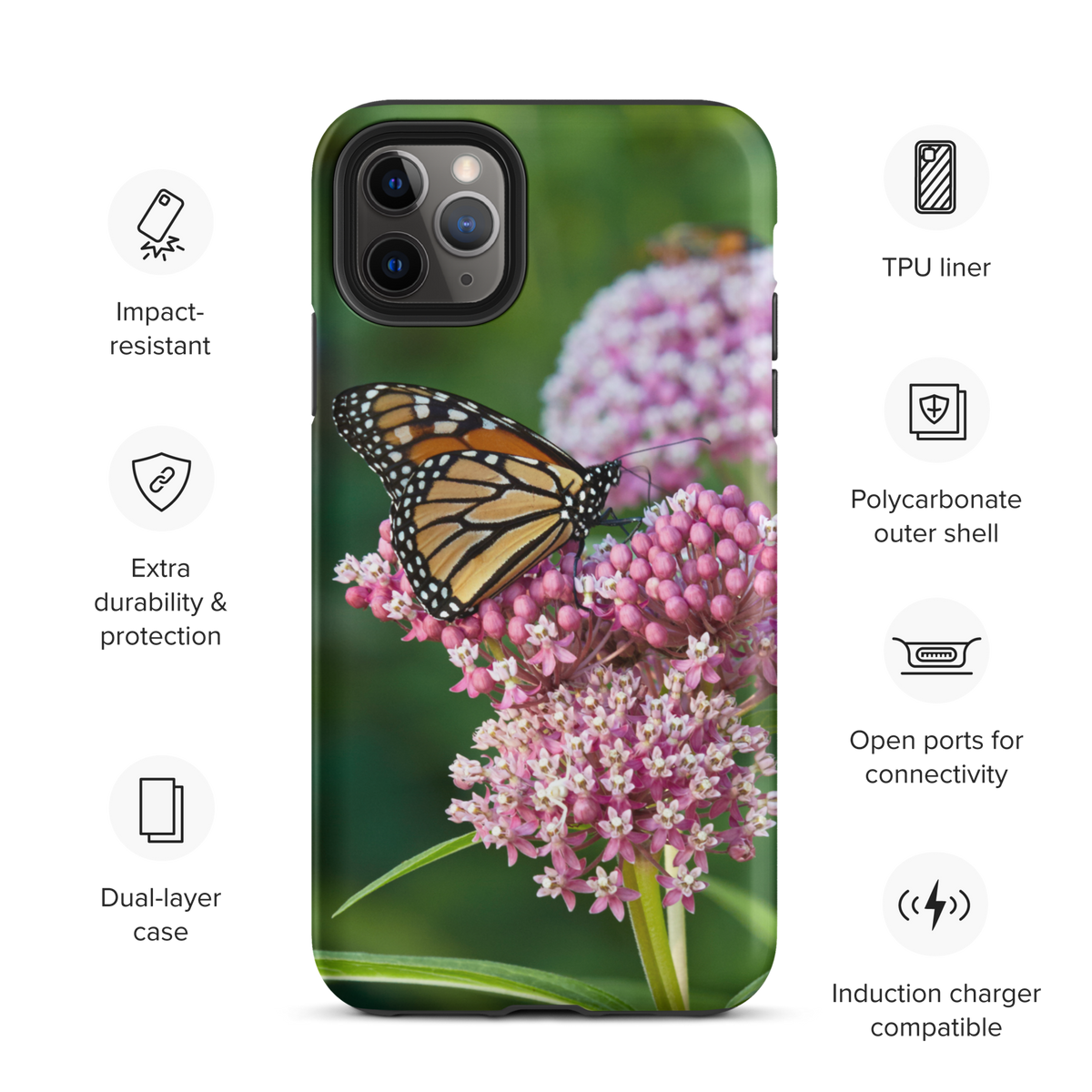 Monarch on Milkweed Tough Case for iPhone