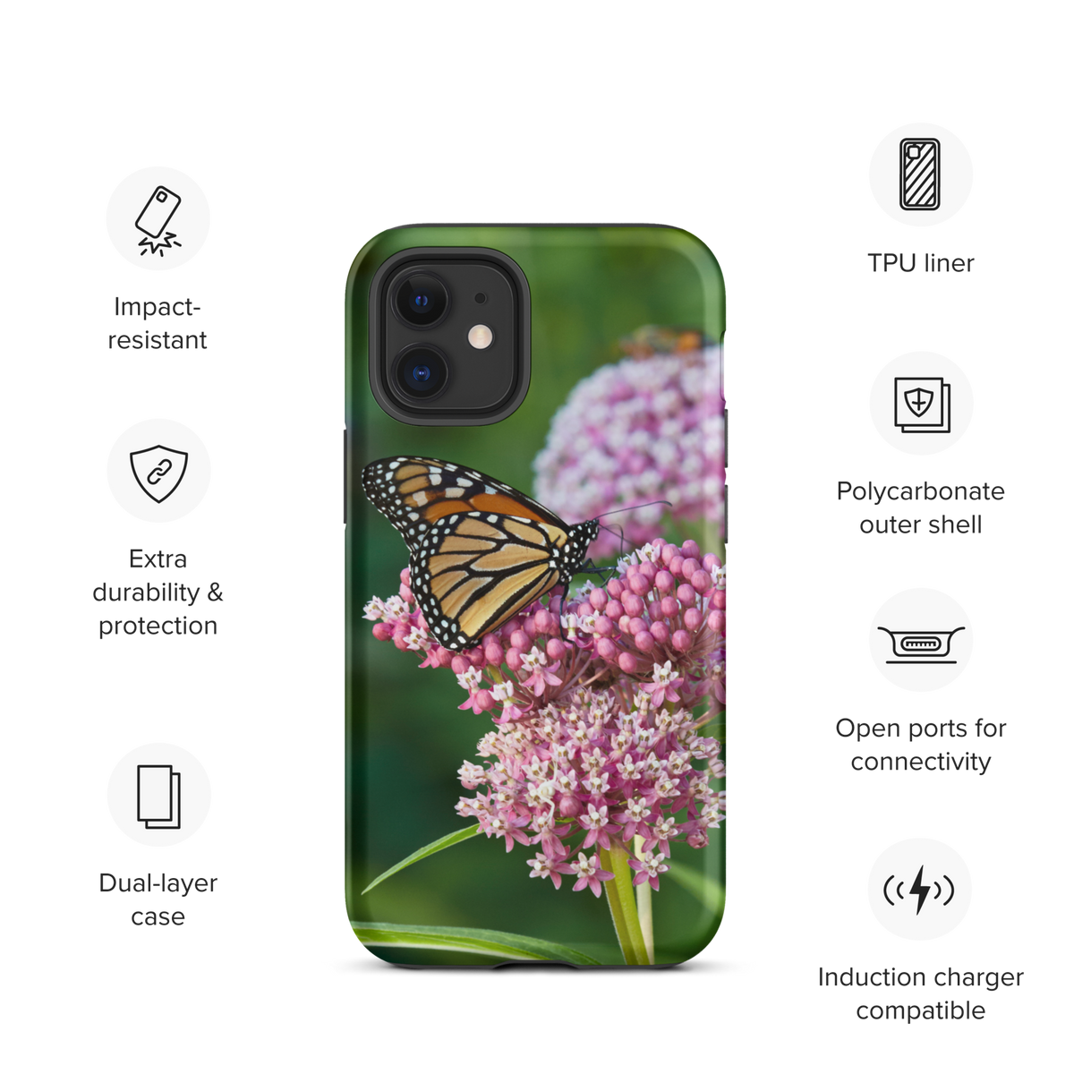 Monarch on Milkweed Tough Case for iPhone