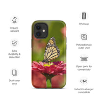 Monarch on Pink Zinnia Tough Case for iPhone