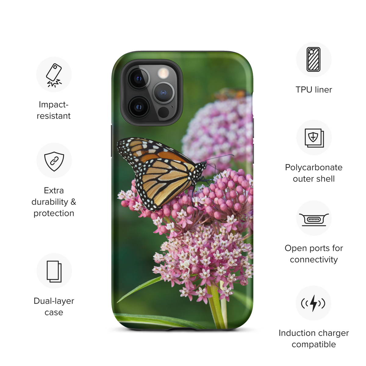 Monarch on Milkweed Tough Case for iPhone