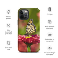 Monarch on Pink Zinnia Tough Case for iPhone