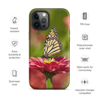 Monarch on Pink Zinnia Tough Case for iPhone