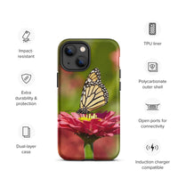 Monarch on Pink Zinnia Tough Case for iPhone