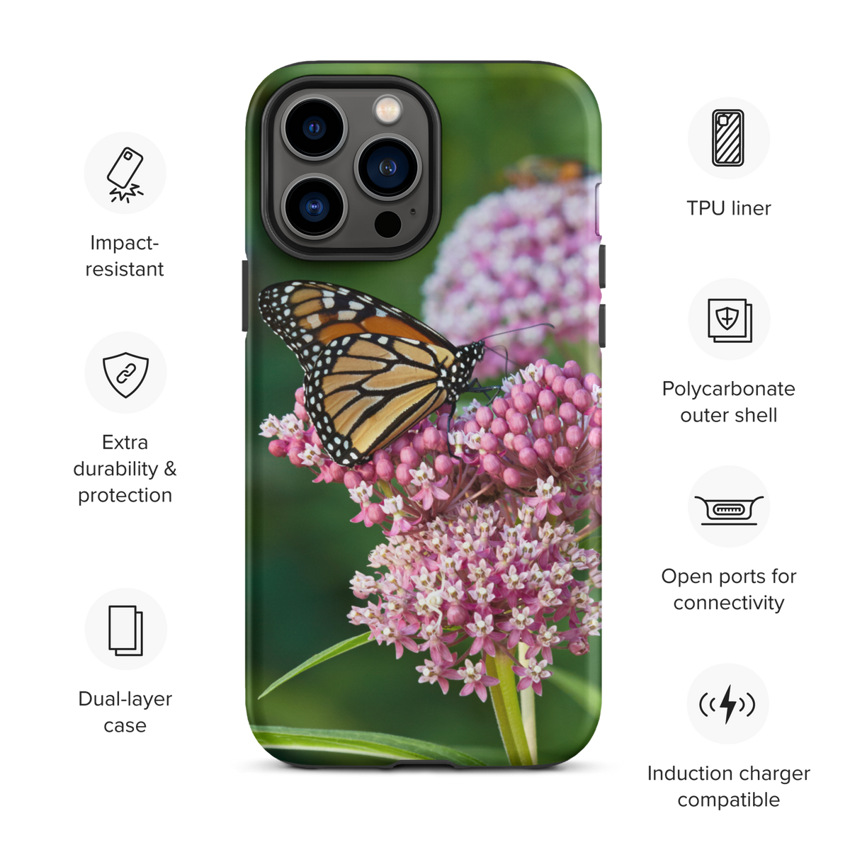 Monarch on Milkweed Tough Case for iPhone