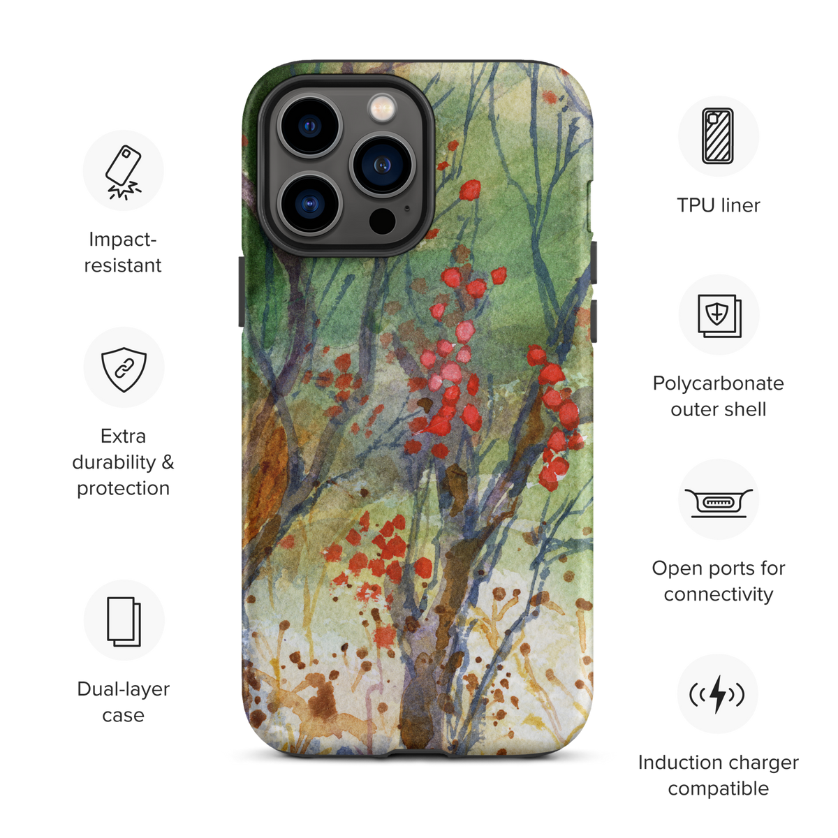Winter Berries Tough Case for iPhone®