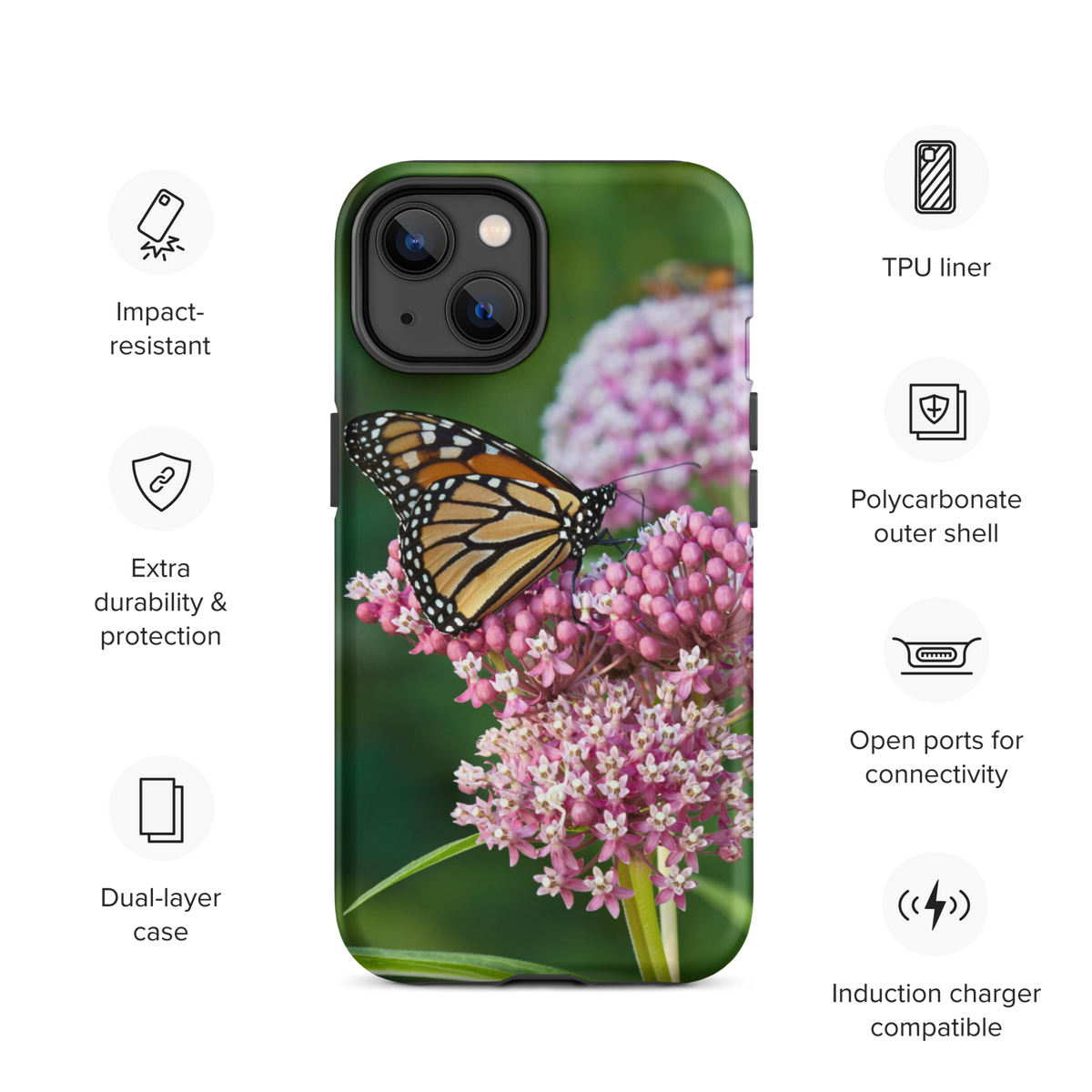 Monarch on Milkweed Tough Case for iPhone