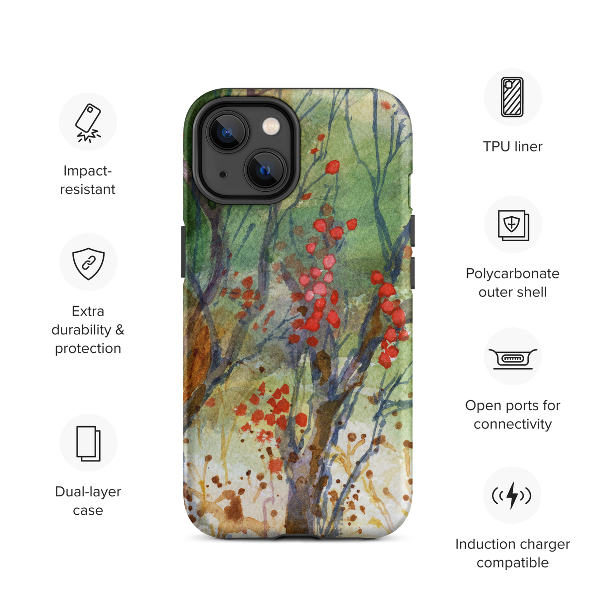 Winter Berries Tough Case for iPhone®