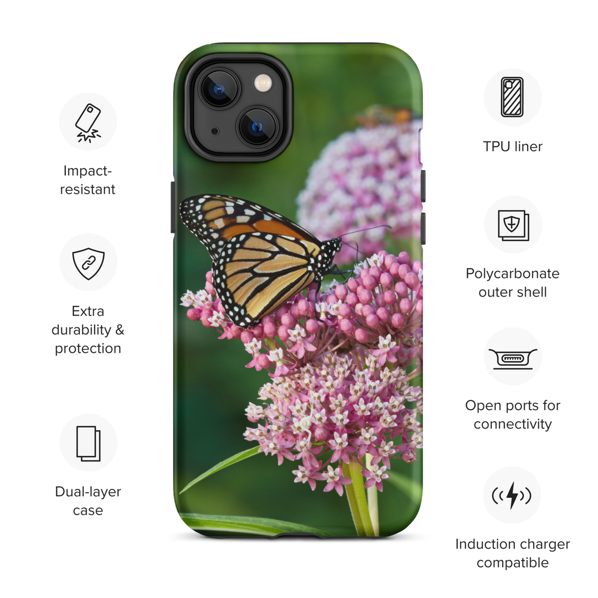 Monarch on Milkweed Tough Case for iPhone
