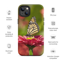 Monarch on Pink Zinnia Tough Case for iPhone