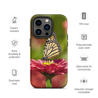 Monarch on Pink Zinnia Tough Case for iPhone