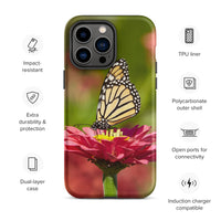 Monarch on Pink Zinnia Tough Case for iPhone