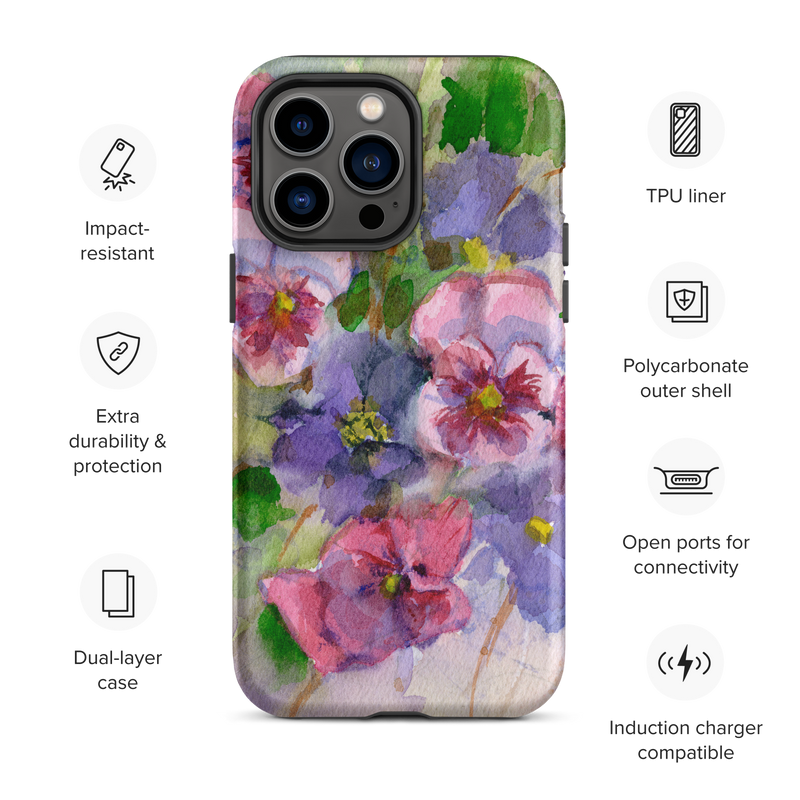 Watercolor Pansies Tough Case for iPhone®